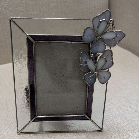 Gallery Stained Glass Blue Butterfly Picture Frame 3.5" X 5" Photo Opening - Picture 12 of 12